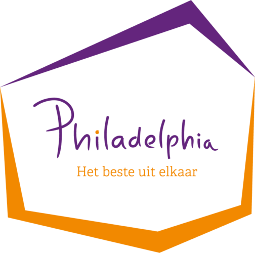 Logo Philadelphia onder tekst Het beste uit elkaar